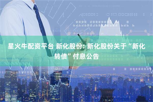 星火牛配资平台 新化股份: 新化股份关于“新化转债”付息公告